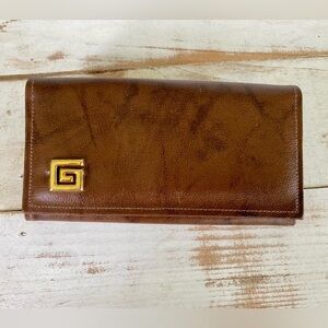 NEW YORKER brown split genuine cowhide marbled  leather wallet vintage 70s RaRe